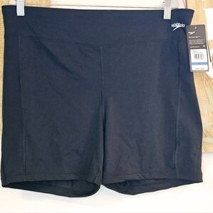 💥NWT💥Speedo Black Swim Shorts – High Waist Boyshort Style